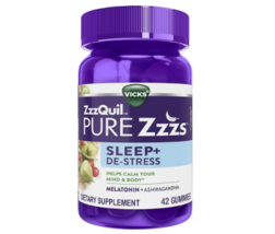 PURE Zzzs De-Stress Melatonin Sleep Aid Gummies, Ashwagandha for Stress Support  - £25.56 GBP