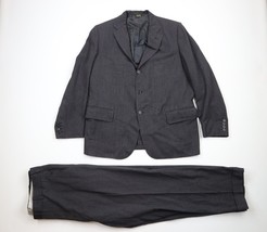 Vtg 70s Streetwear Mens 42R Pinstriped Wool 2 Piece Suit Gray USA Pants ... - $158.35