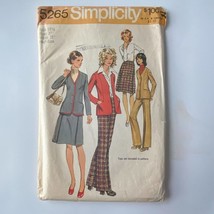 Simplicity 5265 Sewing Pattern Size 14.5 Bust 37 Jacket Skirt Pants 1972... - $9.87