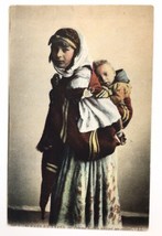 Mother and Child PC Femme Kabyle Portrait Son Infant LL 6243 Hand Colored Tinted - £9.61 GBP