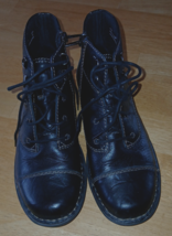 CLARK&#39;S BENDABLES LADIES BLACK LEATHER LACE-UP BOOTIES-5.5M-ZIP SIDE-NICE - €19,48 EUR