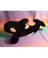 Seaworld Shamu Orca Killer Whale Black Bean Bag Plush Toy 11&quot; - £9.29 GBP