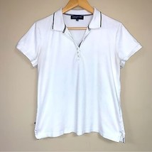 Jones NY White Polo Shirt Womens XL Collared Golf Top Preppy Short Sleeve Xmas - £7.84 GBP