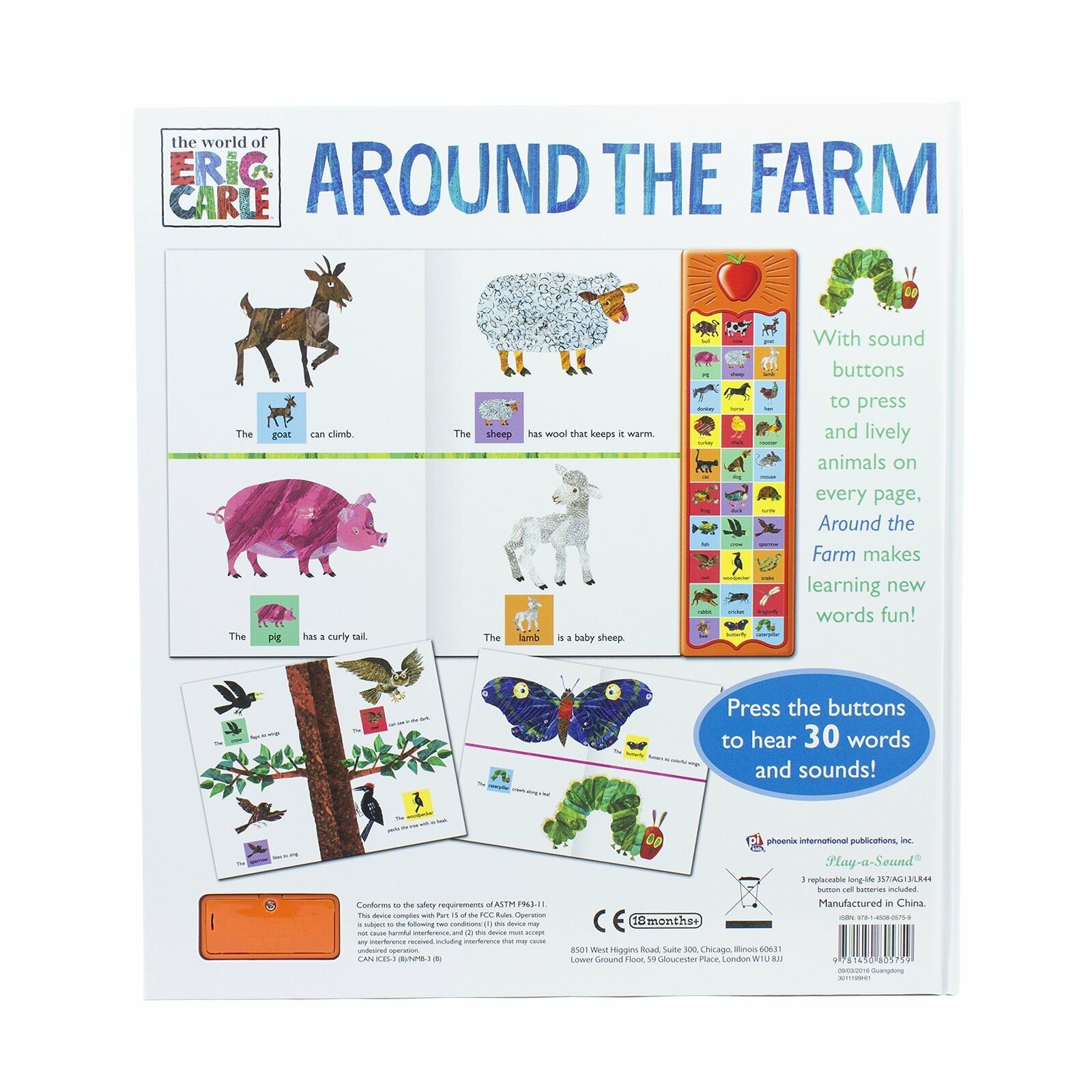 World of Eric Carle, Around the Farm Animal 30-Button Sound Book (LOC 404 CR-8) Item image 9