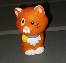 Fisher Price Little People Main Street Orange Kitty Cat Kitten Pet Heart... - $8.75