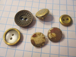 Vintage lot of Sewing Buttons - Mix w/ Stone Look Rounds - $10.00