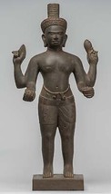 Vishnu - Antigüedad Khmer Estilo Piedra Koh Ker Standing Estatua - 52cm/53.3cm - £2,939.26 GBP