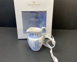 Wedgwood White Iconic Pitcher Ornament Classical Blue Relief With Box - £29.89 GBP