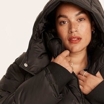 J.Crew Sz XXL Womens Flurry Short Puffer Jacket Black Hooded Primaloft Coat 2XL - £85.86 GBP