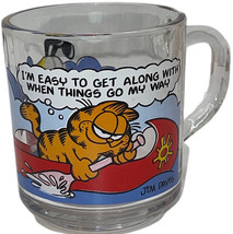 1978 McDonald&#39;s Garfield Vintage Glass Coffee Cup Mug I’m Easy To Get Al... - £7.02 GBP