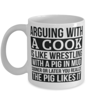 Cook Mug, Like Arguing With A Pig in Mud Cook Gifts Funny Saying Mug Gag Gift  - £11.98 GBP