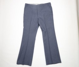 Vintage 70s Levis Mens 40x34 Knit Wide Leg Bell Bottoms Chino Pants Blue USA - £110.75 GBP