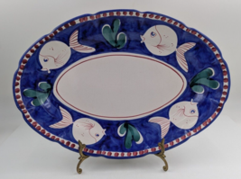 Vietri Solimene Campagna Pesce  Fish Oval Platter Made In Italy Large 16.5&quot; - $79.99