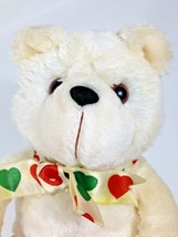 Vintage 1988 Avon Teddy Bear White Cream Stuffed Plush Animal Doll Toy 12&quot; - £30.54 GBP