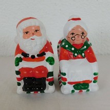 Santa &amp; Mrs Claus Salt &amp; Pepper Shaker Set Rocking Chairs Ceramic Taiwan - £7.77 GBP