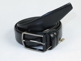 Mens Black Genuine Leather Belt PIERO ROSSI Turkey Soft Full Grain #Black-A image 4