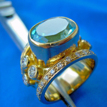 Genuine Designer Bezel set Diamond Ring Solid 18K Yellow Gold Setting Size 5.5 - €5.605,94 EUR