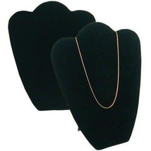 2 Black Velvet Padded Necklace Pendant Bust Showcase Displays 10 7/8&quot; - £9.84 GBP