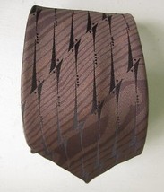 DAMON Mens Tie Modernist Jazz Music Inspired Design Geometric Polyester Jacquard - £11.38 GBP