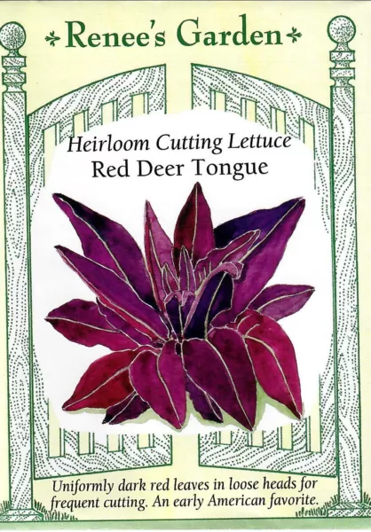 Lettuce Red Deer Tongue Vegetable Seeds Renee&#39;S 12/24 Fresh New - £8.72 GBP