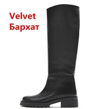 ZA Ins Hot Women Genuine Leather Knee Boots High Heels Motorcycle Boots Punk Sli - £129.07 GBP