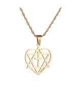 Stainless Steel Star of David Pendant Necklace Mens/Womens Hexagram Jewelry - $674.33 MXN