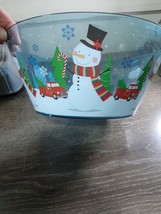 Blue Plastic Christmas Snowman Serving Bowl-Brand New-SHIPS N 24 HOURS - $13.74