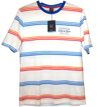 Paul &amp; Shark AUTHENTIC Men&#39;s White Striped Italy Cotton T-Shirt Shirt Size L - £108.94 GBP