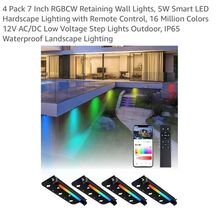 4 Pack 7 Inch RGBCW Retaining Wall Lights, 5W Smart LED Hardscape Lighti... - $128.58