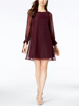 Taylor Velvet-Dot Shift Dress, Size 8 - £29.72 GBP
