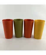 Tupperware Drink Beverage Tumblers Set Harvest Fall Colors Vintage Stack... - $34.60