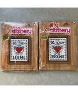 Vintage Jiffy Stitchery Heart of the Home (2) Counted Cross Stitch Kits ... - $19.99