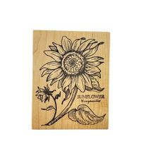 PSX Wood Mounted Rubber Stamp K-025 Large Sunflower Compositae - $17.34