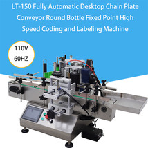 Desktop Chain Plate Conveyor Round Bottle Fixed Point Coding &amp; Labeling Machine - £2,346.10 GBP
