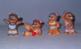 Homco 1448 Workout Bears 4 Figurines Exercise Home Interiors - $9.99