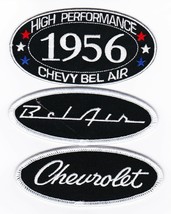 1956 CHEVY BEL AIR SEW/IRON ON PATCH BADGE EMBLEM EMBROIDERED HOT ROD CAR - £10.21 GBP