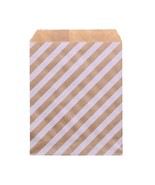 25pcs Kraft Paper Bags Treat Candy Bag Chevron Polka Dot Bags for Weddin... - £111.70 GBP