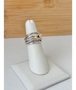 David Yurman Sterling Silver .925 &amp; 750 Yellow Gold Buckle Crossover Rin... - €593,25 EUR