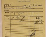 Vintage North Birmingham Motor Parts Company Invoice March 26 1966 Box2 - $5.93