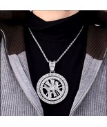 Silver Plated Iced CZ NY New York Yankees Pendant + 20&quot; Rope Chain Neckl... - €22,59 EUR
