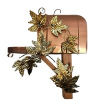 Mailbox Home Interior Homco Wood Copper Brass Tin Wall Decor Gold Leaves... - £15.62 GBP