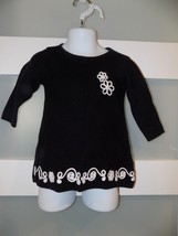 HANNA ANDERSSON BLACK THICK SWEATER DRESS W/WHITE PIPING SIZE 70 (6/12 M... - £15.57 GBP