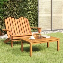 2 Piece Adirondack Garden Lounge Set Solid Wood Acacia - £117.01 GBP