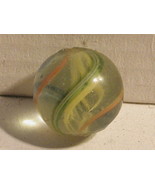antique yellow Latticino Core Swirl German Marble marbles - $16.00