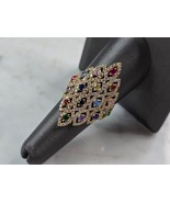 Womens 14k Yellow Gold Modernist Multi Stone Ring 6.7g E4940 - $24,781.20 MXN