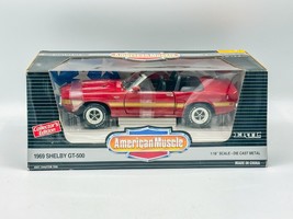 ERTL American Muscle 1969 SHELBY CONVERTIBLE GT-500 Red 1:18 Diecast Car - $645.69 MXN
