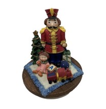 Walmart Christmas Jar Candle Topper Nutcracker Tin Soldier w Toys Resin 3.5 in - $13.25