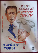 1961 Original Movie Poster Sreca u Torbi Bag of Luck Mija Aleksic Ckalja YU - £67.23 GBP