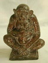 Chimpanzee w Baby Resin Wild Animal Figurine Chimp Monkey Centerpiece Sh... - $46.52