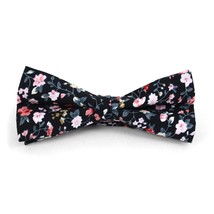  Urban-Peacock Men&#39;s Floral Banded Bow Tie (Small Print Black) - £10.38 GBP